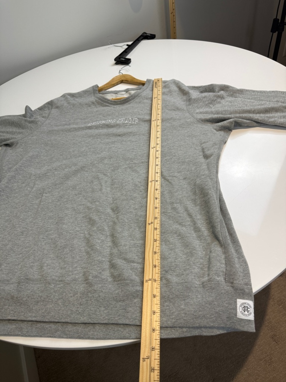 Reigning Champ Light Gray Crewneck Sweatshirt Size XXL - Picture 7 of 8